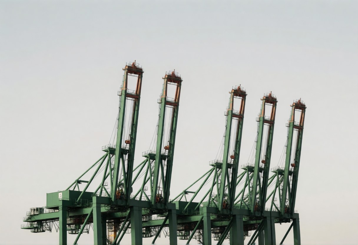 Container gantry cranes at a port terminal